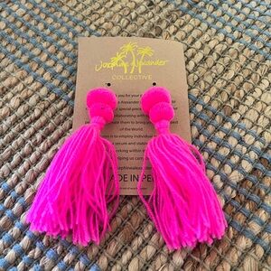 Josephine Alexander Collective - Alexandra Double Pom Tassel Earrings in Pink